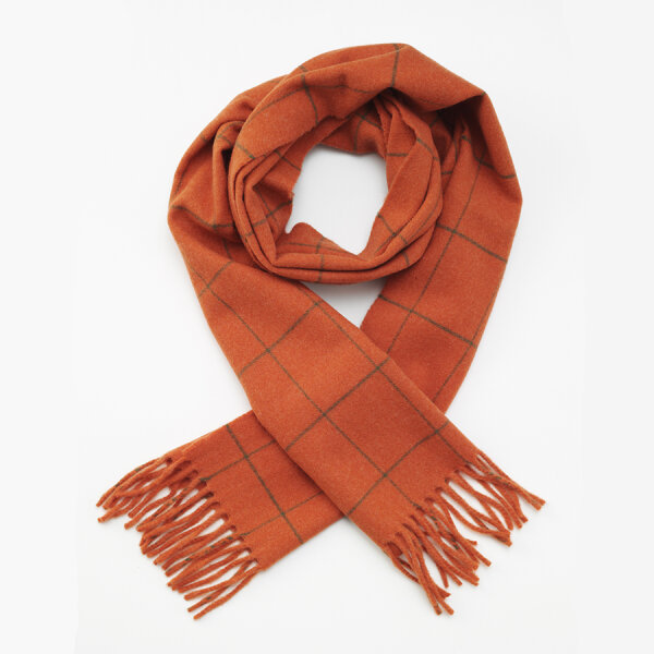 Laksen Schal Woodland scarf orange with green