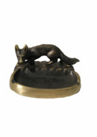 Lovergreen kleine Bronzestatue Motiv Fuchs Aschenbecher