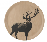 Lovergreen Kunst des Tisches Motiv Rundes Holztablett Hirsch