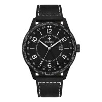 SWIZA Armbanduhr MAGNUS GMT PVD schwarz 2,4 cm