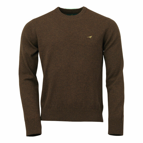 Laksen Hoy O-neck Lambswool Sweater - Brownie