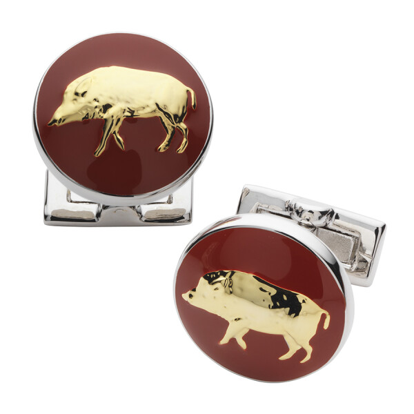 Laksen Manschettenknöpfe Wild Boar Cufflinks – Blood Orange