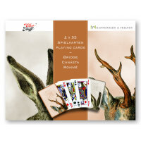 Vier Treff - Spielkarten (Feldhase + Rehbock) 2x55 Karten...